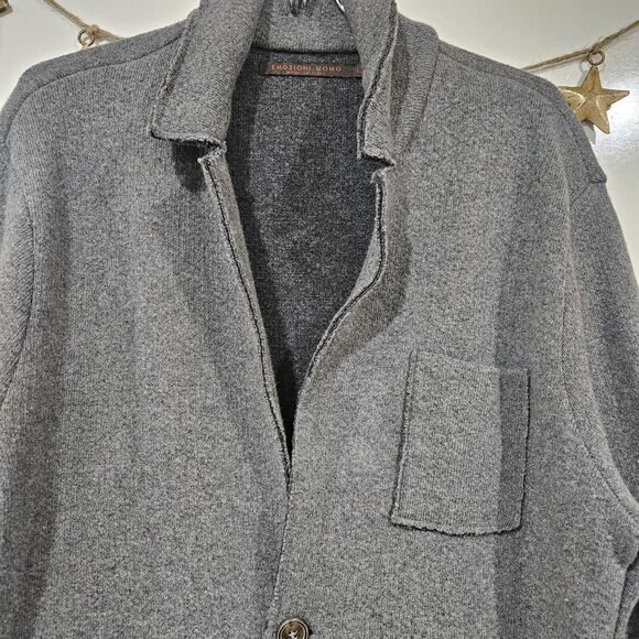 Emozioni Uomo Womens Jacket Blazer Wool Blend Large Minimalist Grandpacore Boho - Picture 6 of 12